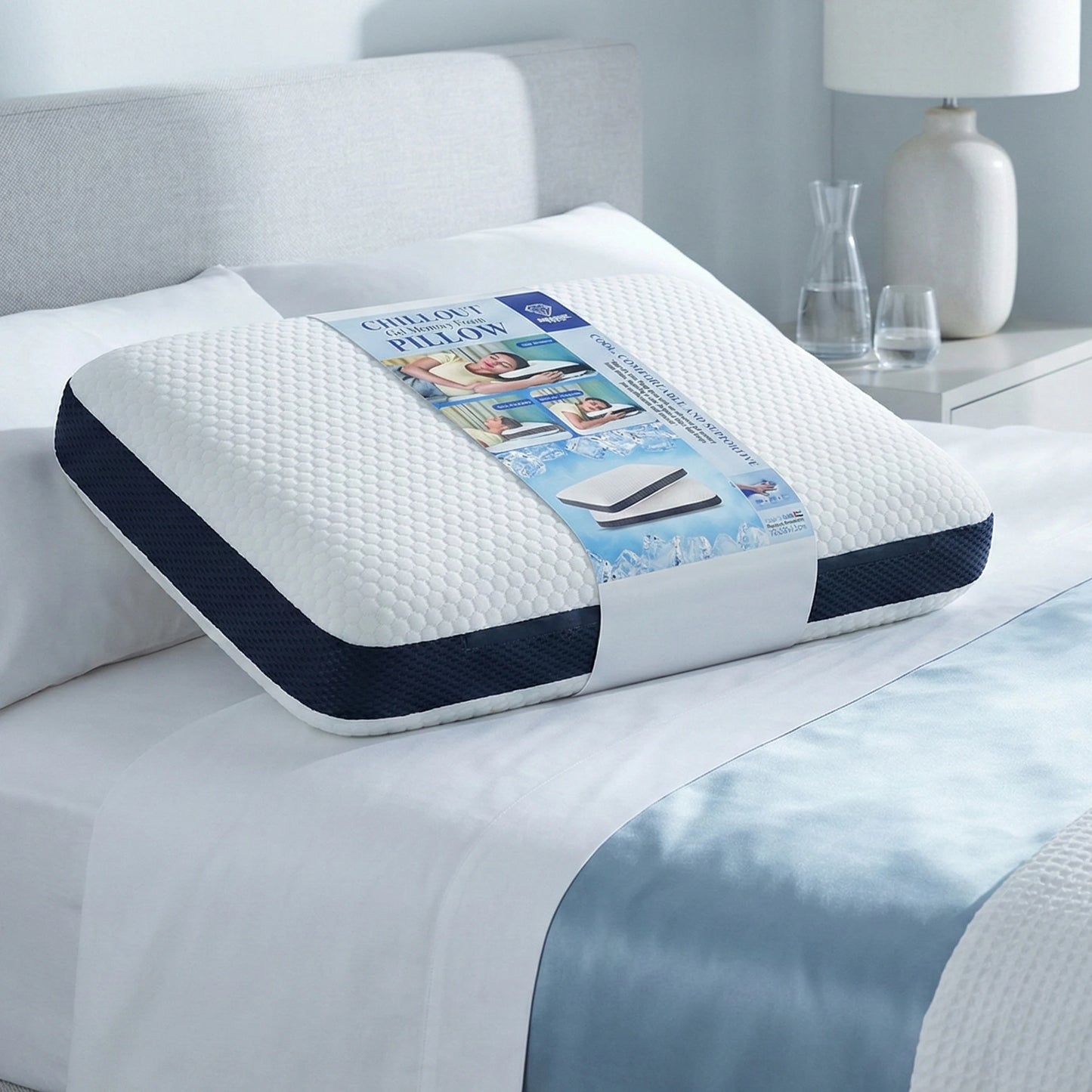 Chill Out Gel Memory Foam Pillow – Cooler, Pressure-Relief Comfort