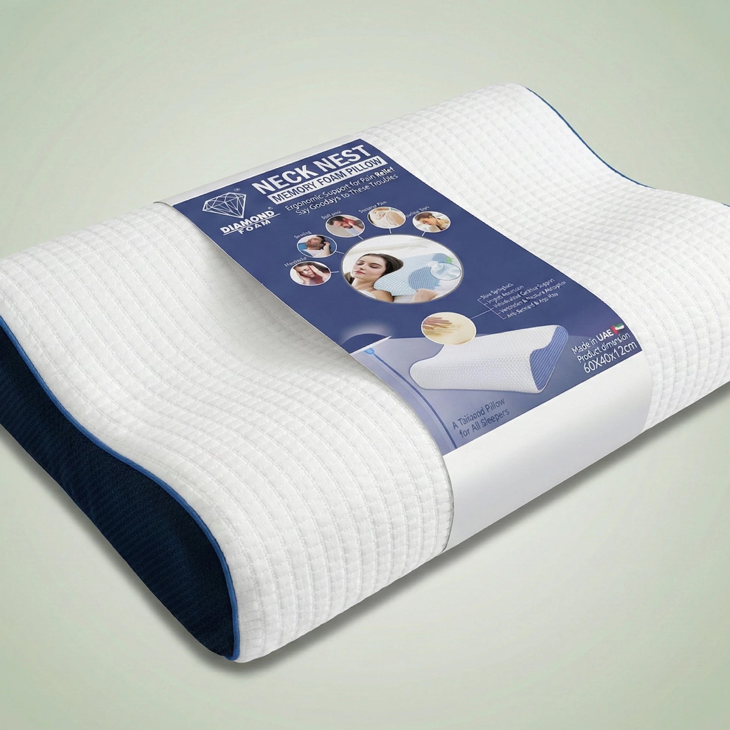 Neck Nest Memory Foam Contour Support Pillow